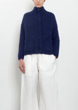 Pina Cashmere Silk Turtleneck Coat Jacket — Indigo Blue