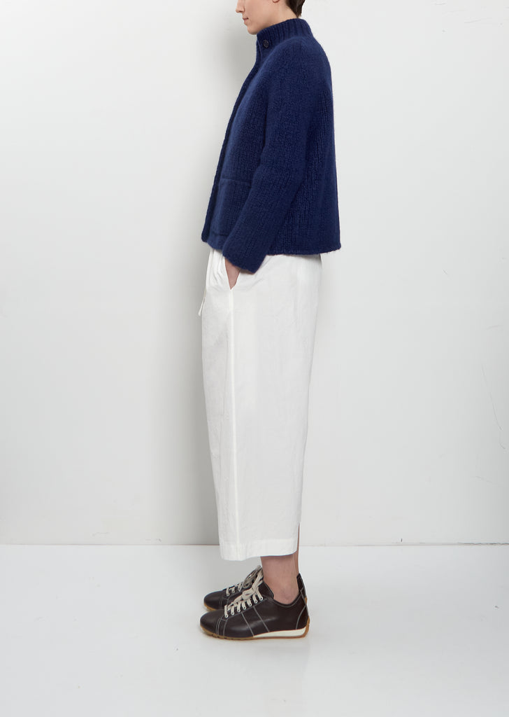 Pina Cashmere Silk Turtleneck Coat Jacket — Indigo Blue