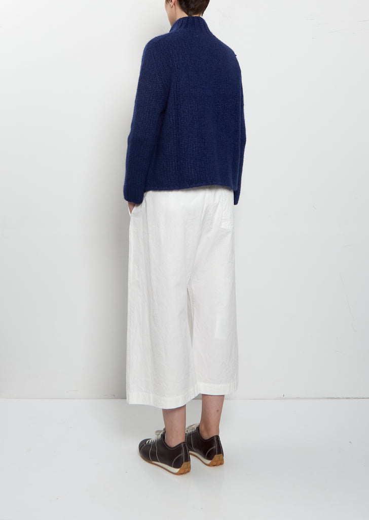 Pina Cashmere Silk Turtleneck Coat Jacket — Indigo Blue