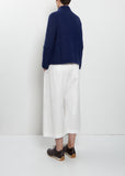 Pina Cashmere Silk Turtleneck Coat Jacket — Indigo Blue