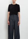 Luca Short Sleeve Cashmere Cardigan — Black