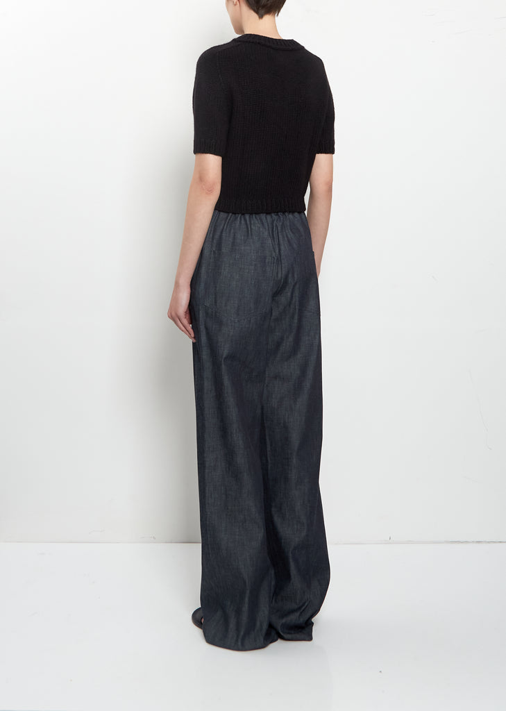 Luca Short Sleeve Cashmere Cardigan — Black