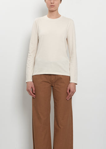 Long Sleeve Mini Boy Cotton T-Shirt — Oat Milk