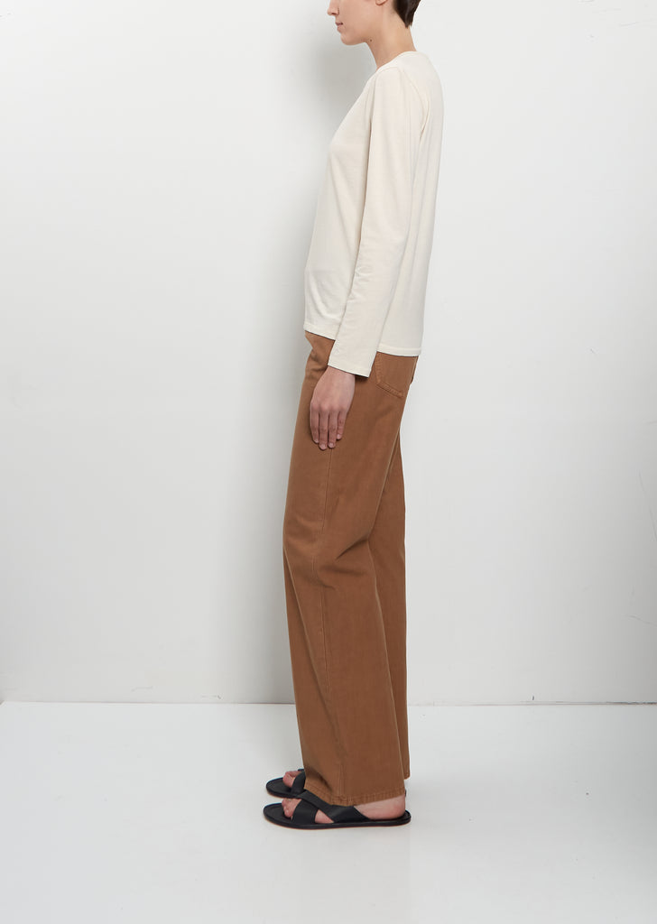 Long Sleeve Mini Boy Cotton T-Shirt — Oat Milk