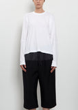 Coverstitch Long Sleeve Cotton T-Shirt — Optic White