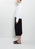 Coverstitch Long Sleeve Cotton T-Shirt — Optic White