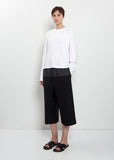 Coverstitch Long Sleeve Cotton T-Shirt — Optic White