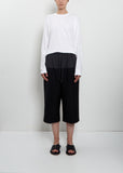 Cropped Drawstring Wool Pant