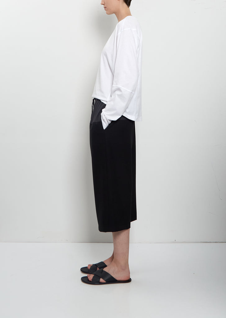 Cropped Drawstring Wool Pant