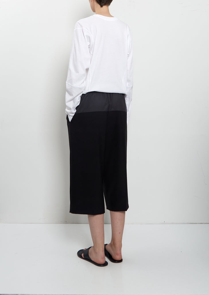 Cropped Drawstring Wool Pant
