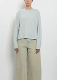 Coverstitch Long Sleeve Cotton T-Shirt — Sea Glass