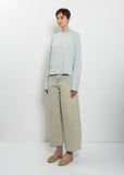 Coverstitch Long Sleeve Cotton T-Shirt — Sea Glass