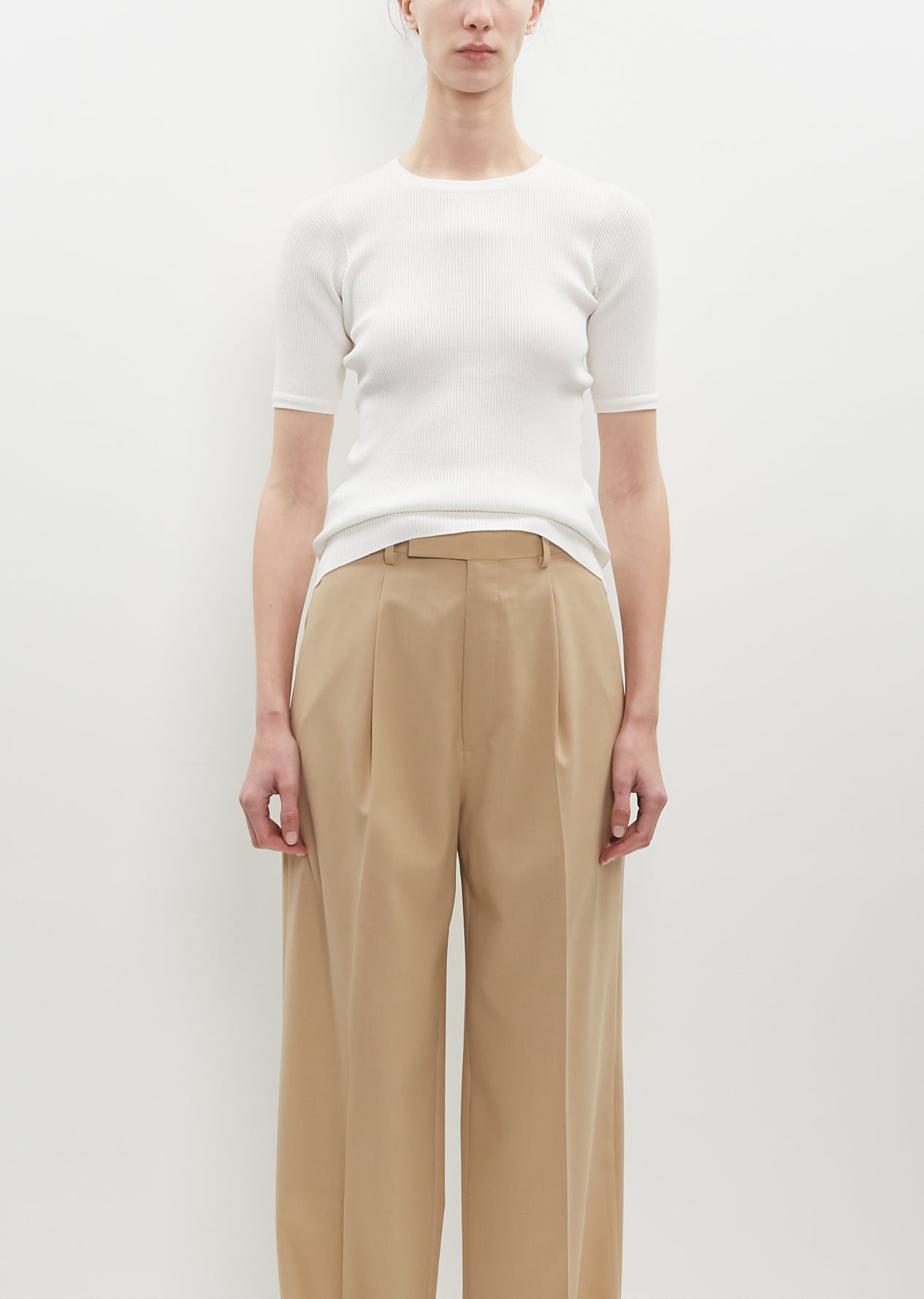 Giza High Gauge Rib Knit Tee – La Garçonne