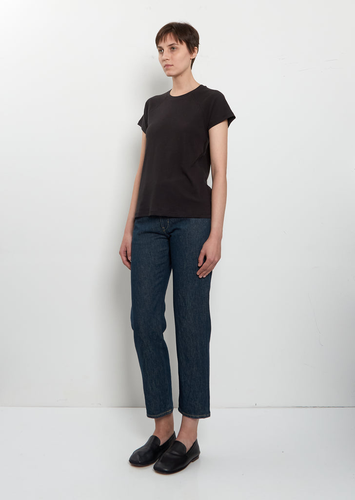 Raglan Cotton Tee — Jet