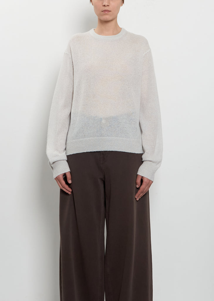 Sheer Crew Neck Alpaca Sweater