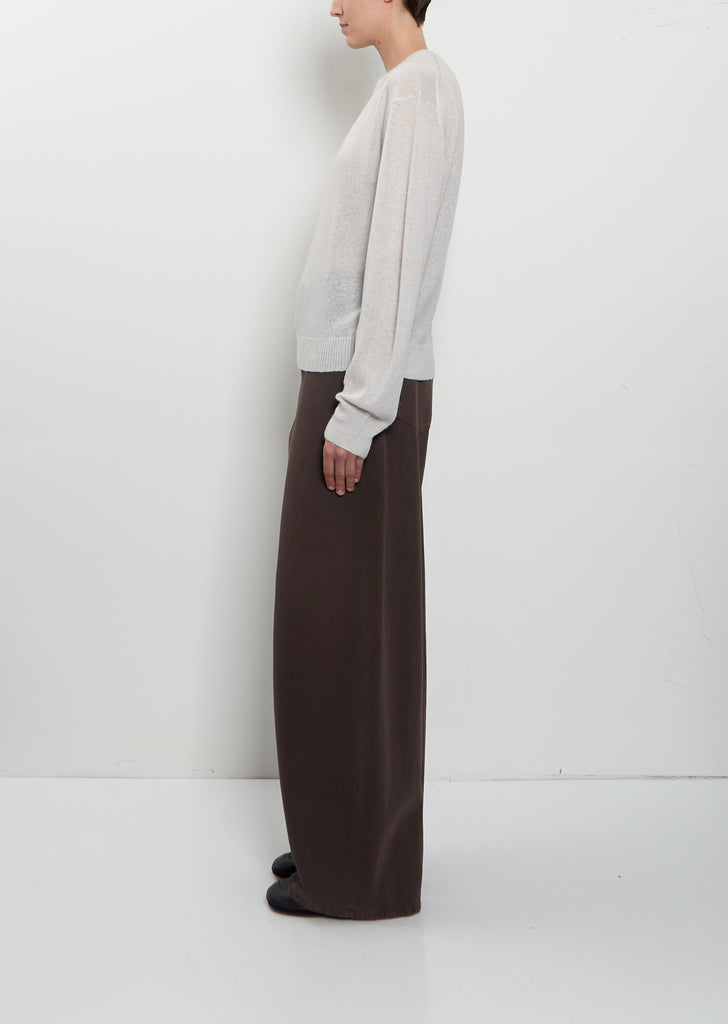 Sheer Crew Neck Alpaca Sweater
