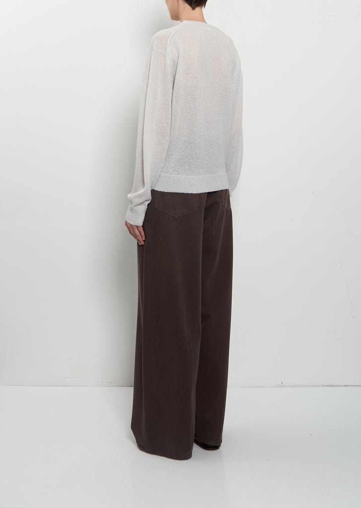 Sheer Crew Neck Alpaca Sweater