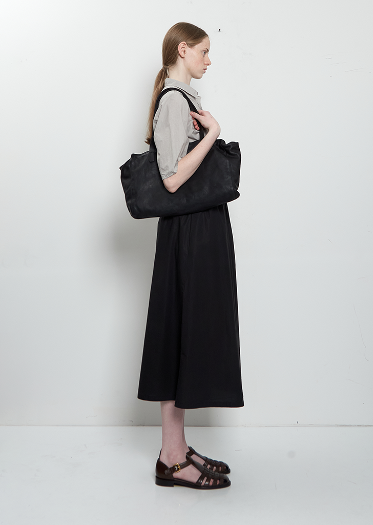 Handle Leather Bag — Black
