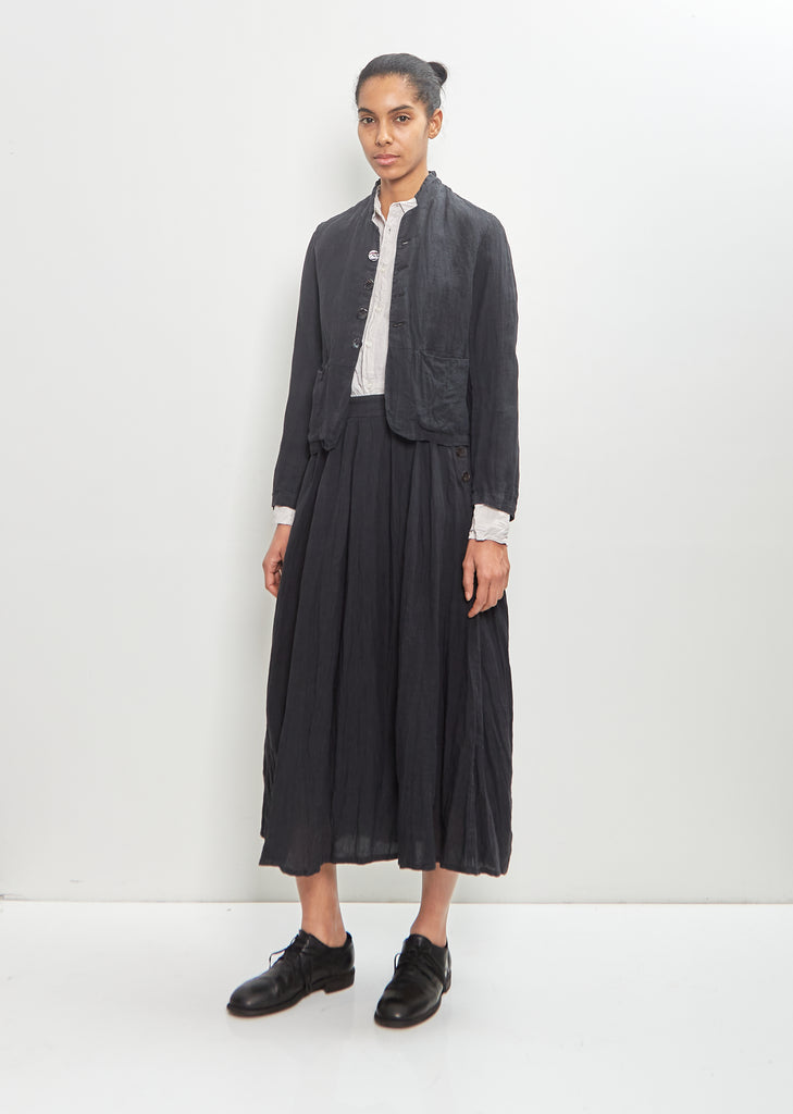 French Linen Short Jacket — Black