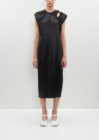 Silk Shoulder Bite Slip Dress