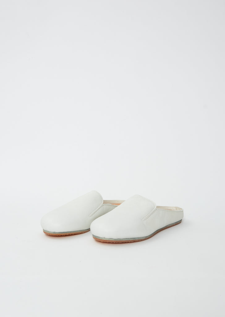 Leather Slipper — White