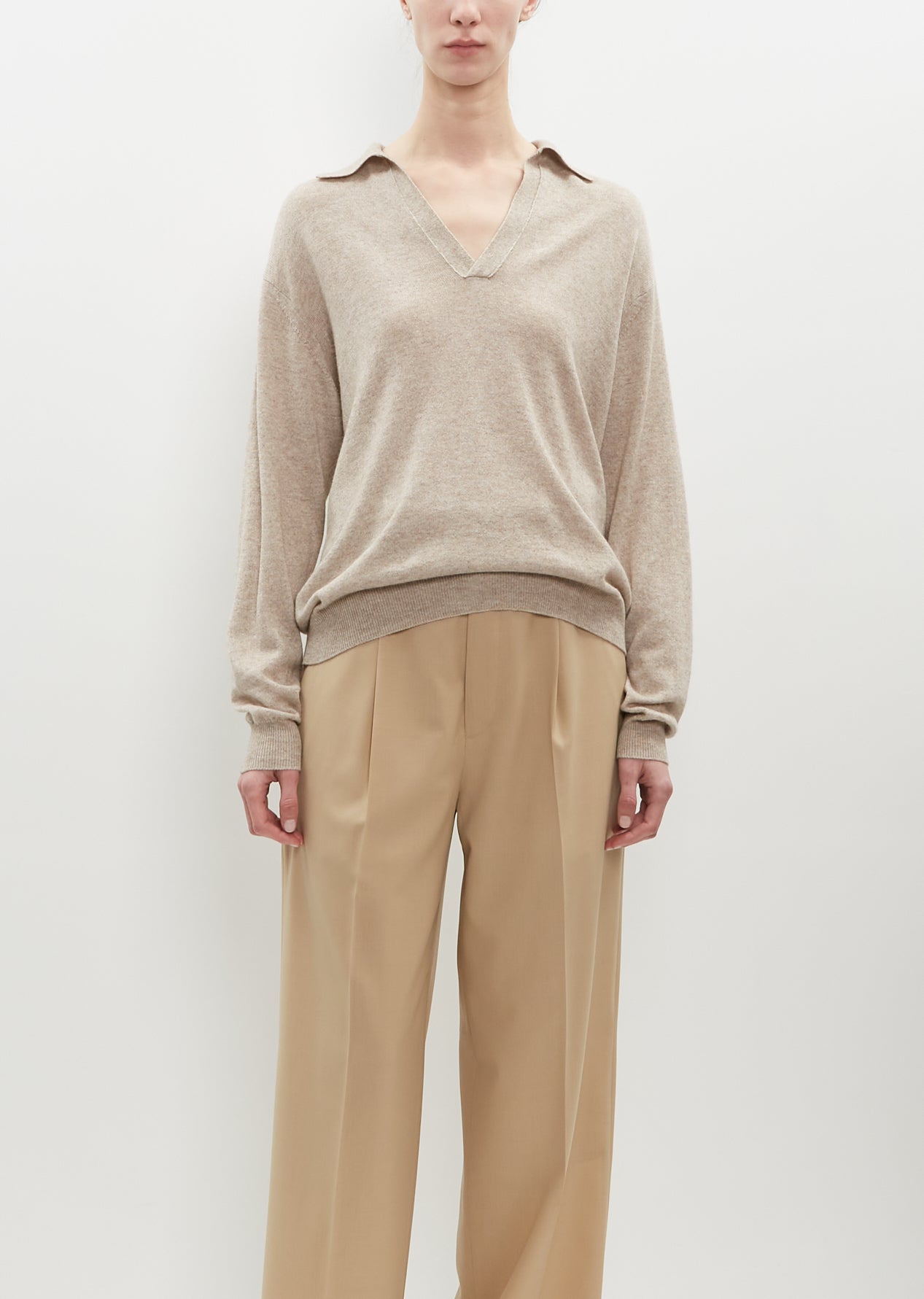 stokke cashmere-silk sweater polo Super Fine Cashmere Silk Knit Skipper Polo