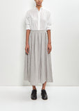 French Linen Box Pleat Skirt — Grey