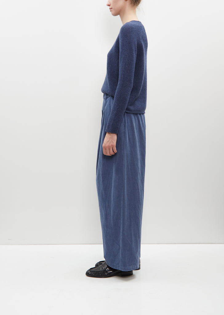 Cotton Courduroy Wide Leg Trousers — Denim