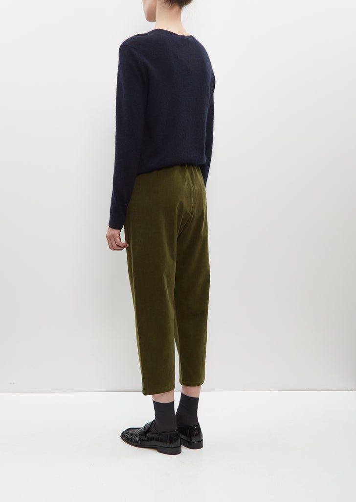 Cotton Courduroy Trousers — Military Green