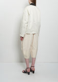 Leather Collar Cotton Twill Blouson