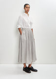 French Linen Box Pleat Skirt — Grey