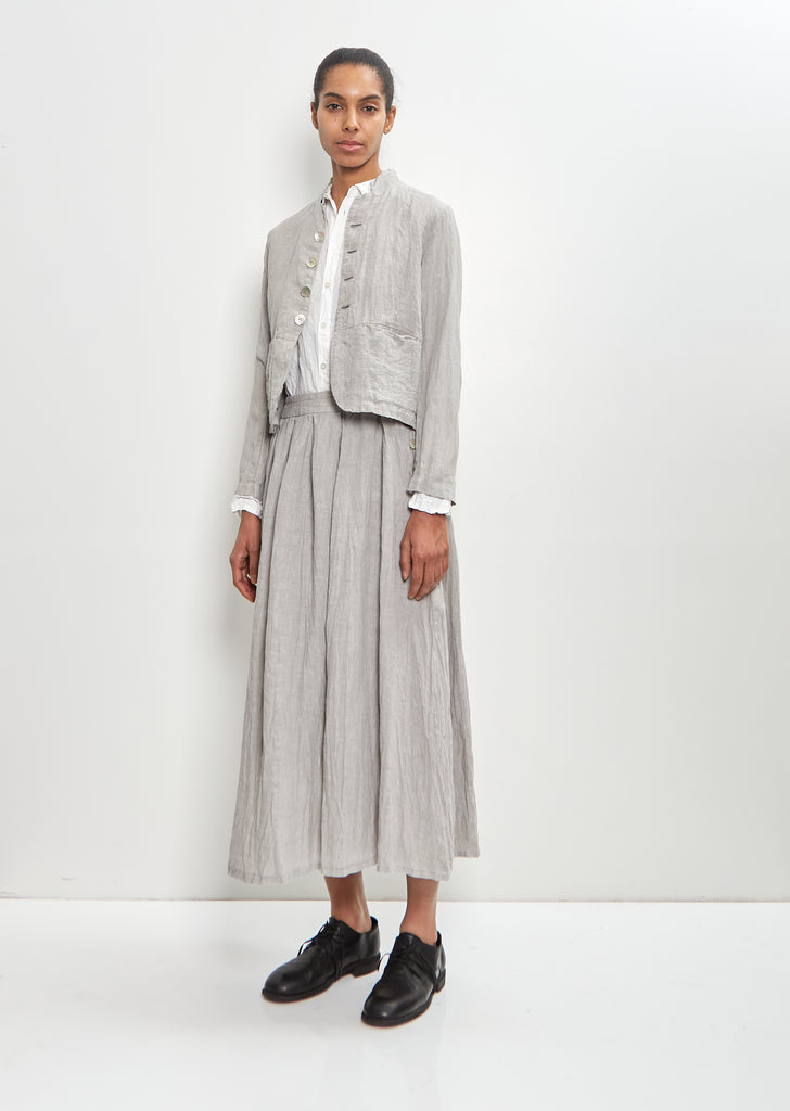 French Linen Short Jacket  — Grey