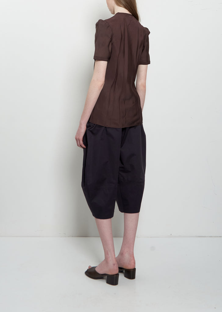 Creased Fitted Shirt — Glossy Brown