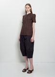Creased Fitted Shirt — Glossy Brown