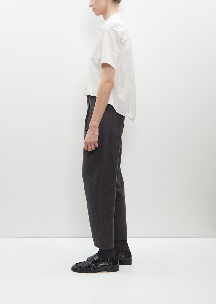 Plain Wool Trousers — Anthracite Grey