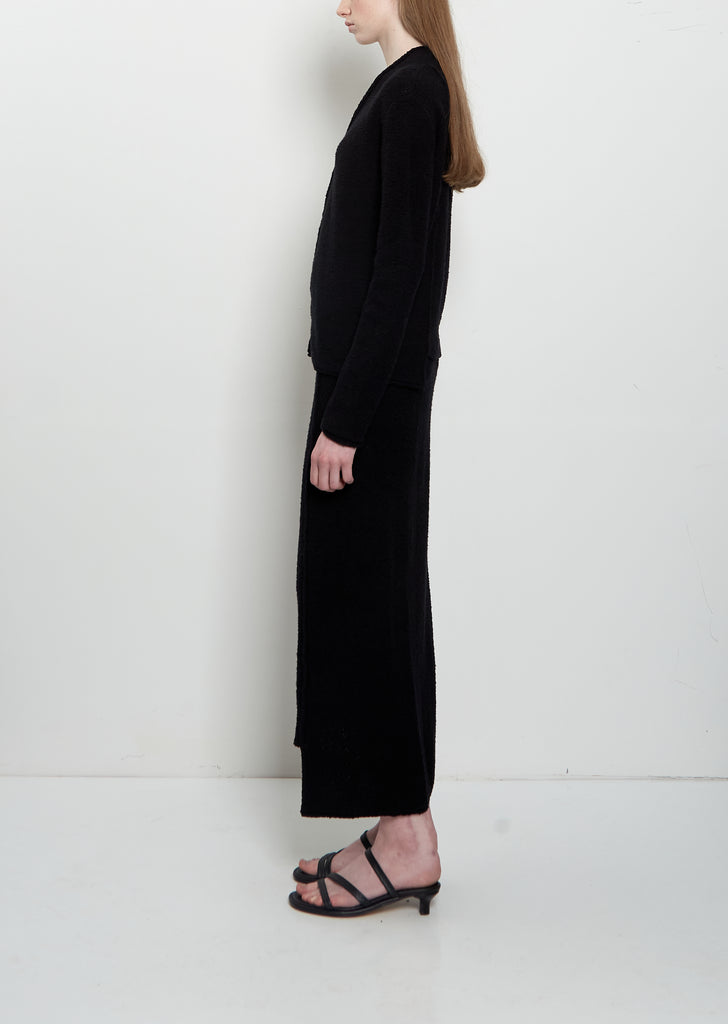 Cotton Boucle V-Neck Sweater