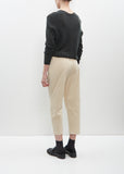 Cotton Courduroy Cropped Trousers — Natural