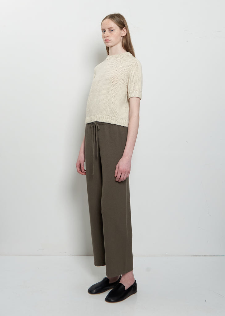 Crepe Cotton Linen Capri Pants — Rock