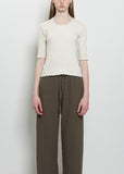Ruffle Rib Pima Cotton Tee