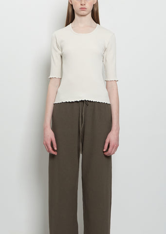 Ruffle Rib Pima Cotton Tee