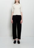 Crepe Cotton Linen Capri Pants — Black