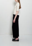 Crepe Cotton Linen Capri Pants — Black