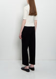 Crepe Cotton Linen Capri Pants — Black
