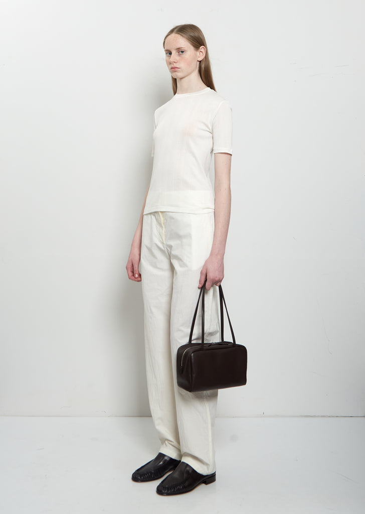Astra Leather Bowling Bag — Dark Brown