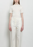 Etina Ribbed Cotton Top — Ivory