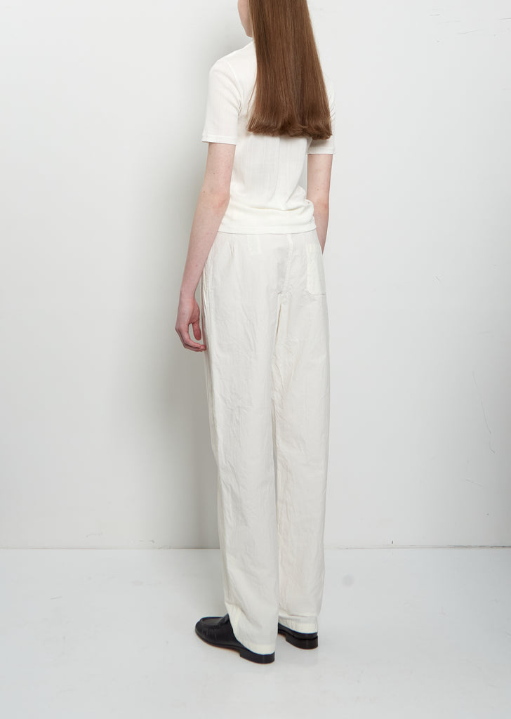 Etina Ribbed Cotton Top — Ivory