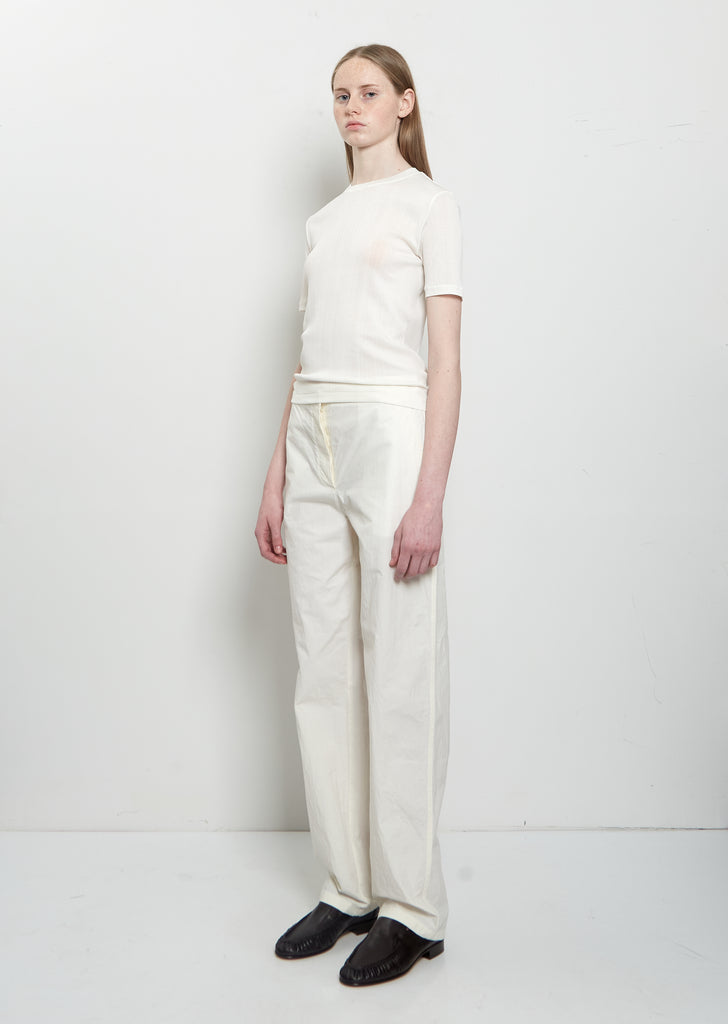 Etina Ribbed Cotton Top — Ivory