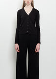 Cresp Cotton Jersey Cardigan — Black