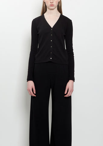 Cresp Cotton Jersey Top — Black