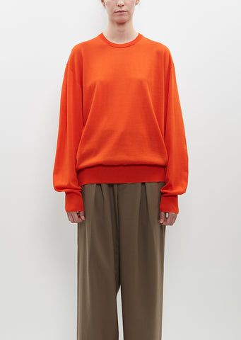 Wool Silk Knit Crewneck LS — Orange